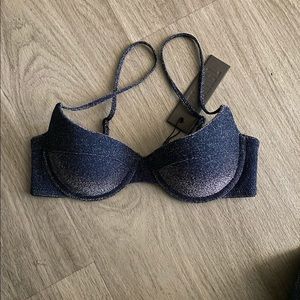 triangl swimwear Navy Sparkle Bikini Top